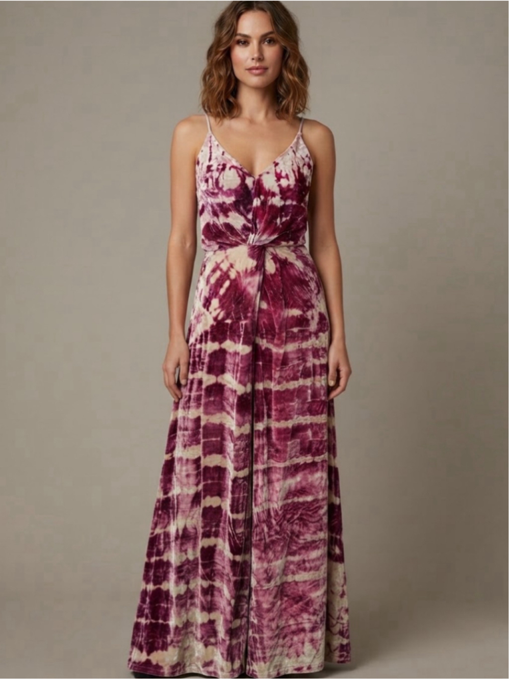 YFB Dress Size S Purple Beige Tie-Dye Velvet NWT - Picture 1 of 6